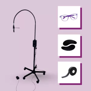 OrgaMo Chance - UV LED lamp (Professional safety glasses + Silicone eye pad + Black UV protective foam patch + UV Webinar)