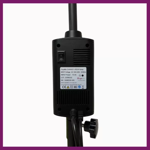 OrgaMo Chance - UV LED lamp (Professional safety glasses + Silicone eye pad + Black UV protective foam patch + UV Webinar)