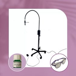   OrgaMo Chance UV LED lamp + UV filter glasses + EyeCare serum (1 ml)