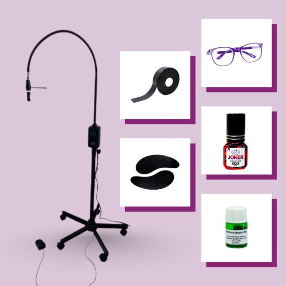 OrgaMo Chance UV LED lamp + UV filter glasses + EyeCare serum (2 ml) + OrgaMo "NEXT" UV glue 