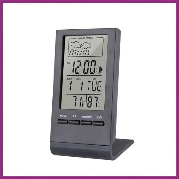 DIGITAL HEAT AND HUMIDITY METER WITH CLOCK
